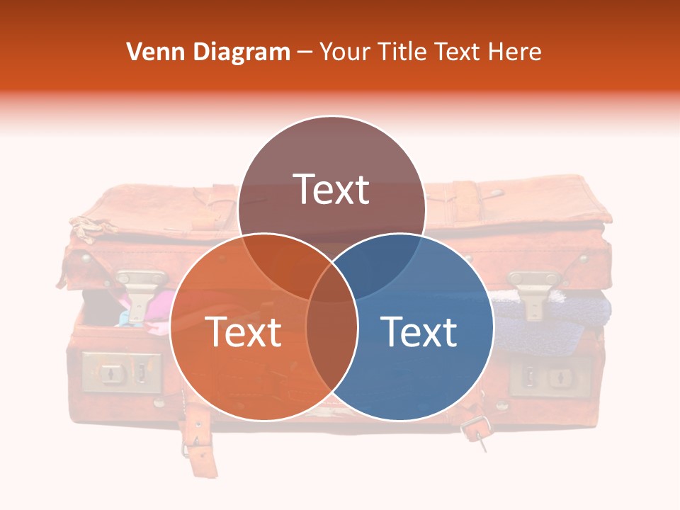 A Piece Of Luggage With A Towel And Other Items In It PowerPoint Template