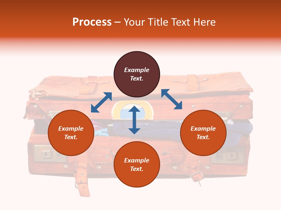 A Piece Of Luggage With A Towel And Other Items In It PowerPoint Template