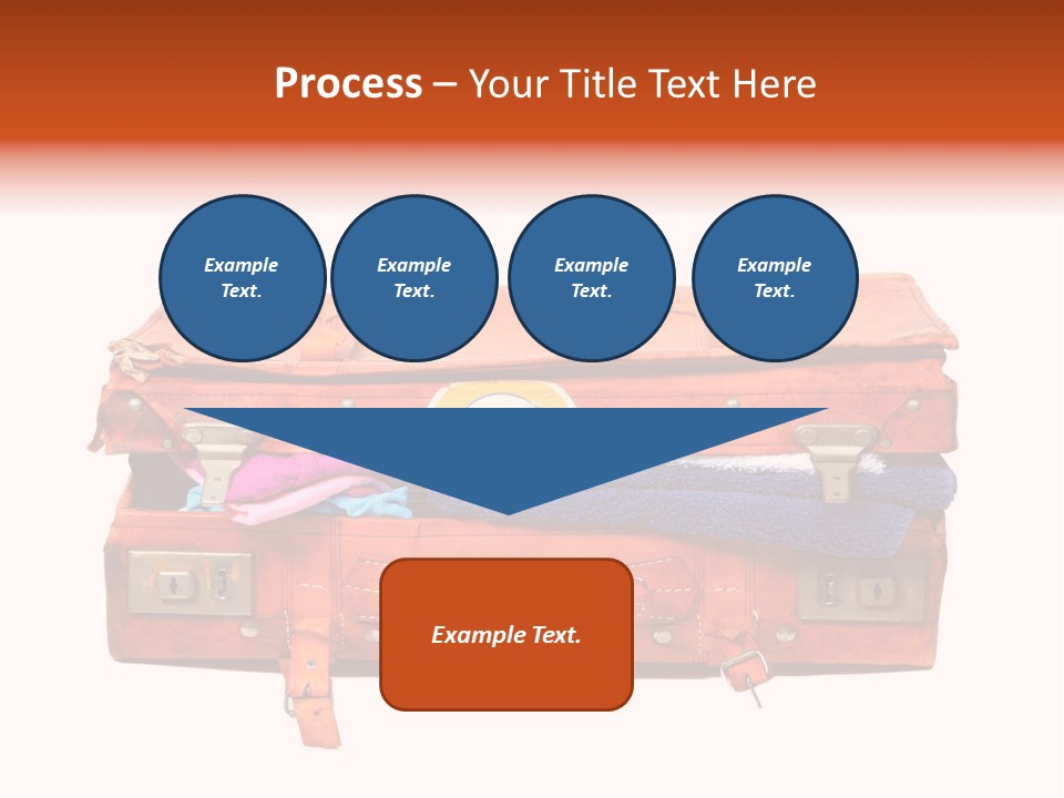 A Piece Of Luggage With A Towel And Other Items In It PowerPoint Template