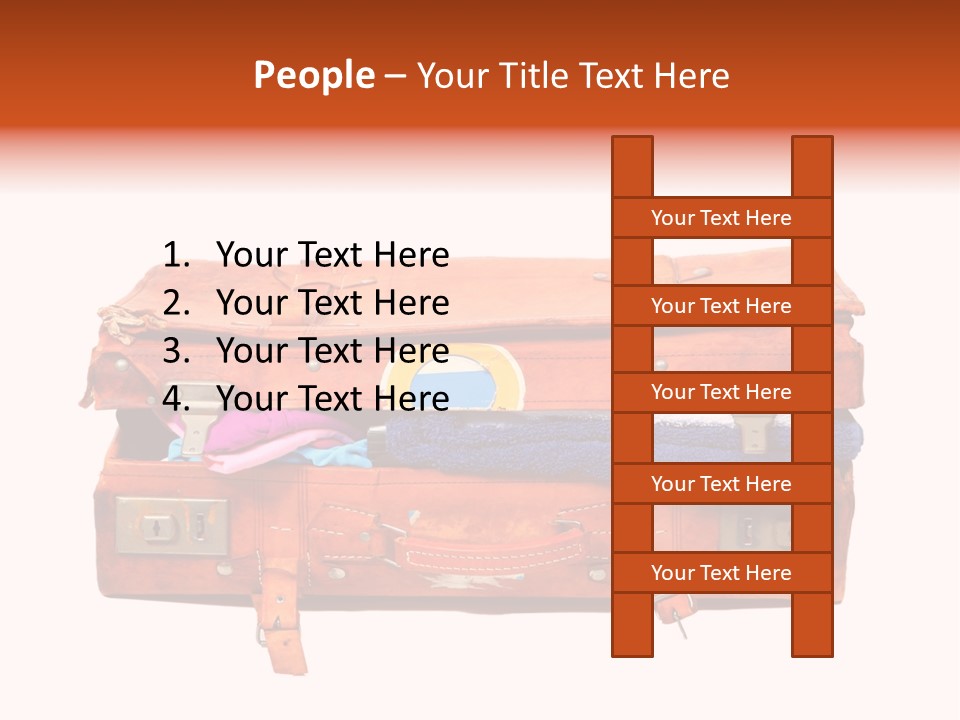 A Piece Of Luggage With A Towel And Other Items In It PowerPoint Template