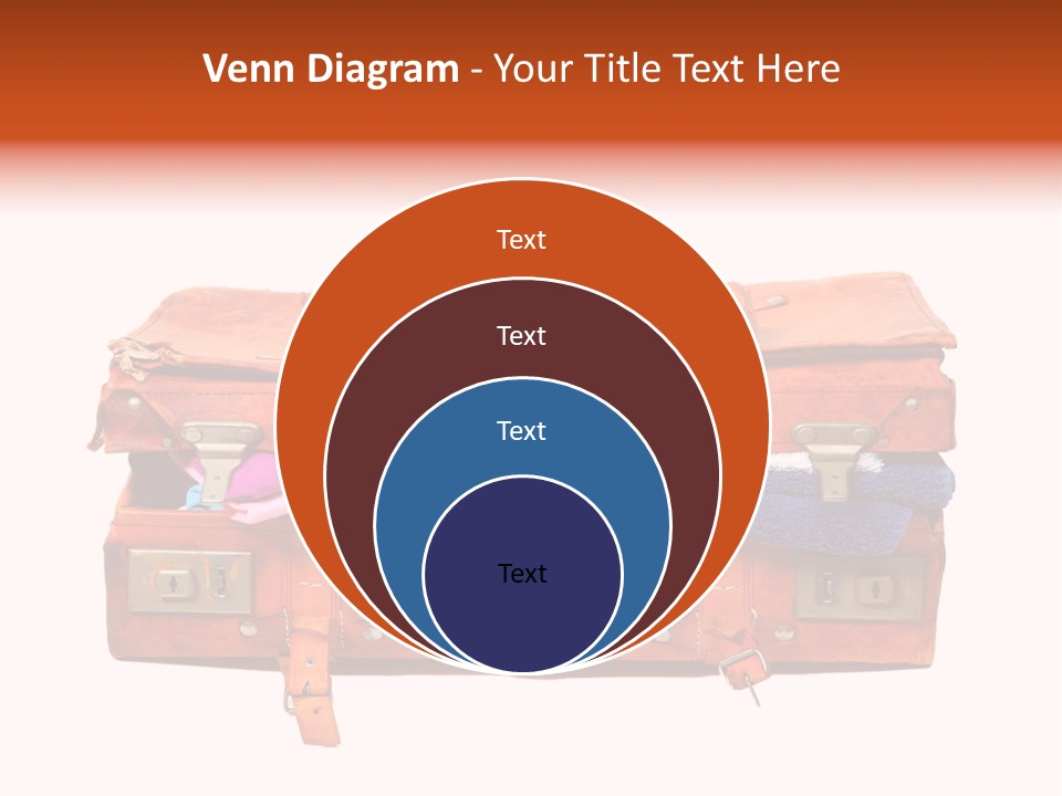 A Piece Of Luggage With A Towel And Other Items In It PowerPoint Template