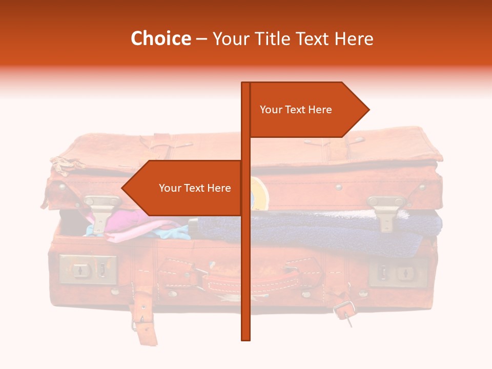 A Piece Of Luggage With A Towel And Other Items In It PowerPoint Template