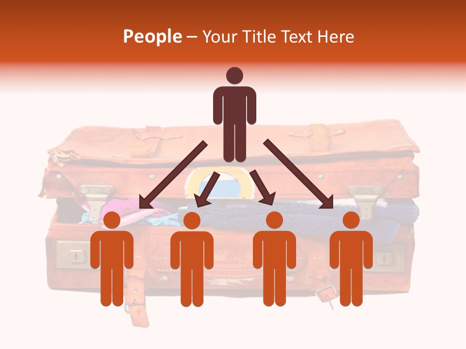 A Piece Of Luggage With A Towel And Other Items In It PowerPoint Template