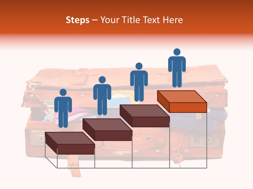 A Piece Of Luggage With A Towel And Other Items In It PowerPoint Template