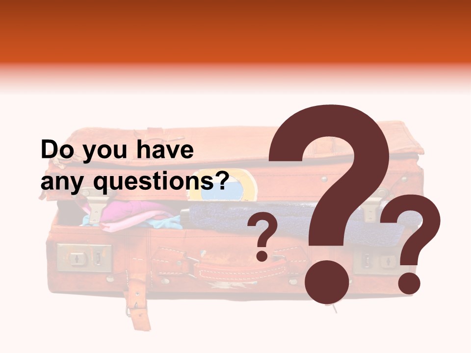 A Piece Of Luggage With A Towel And Other Items In It PowerPoint Template