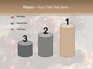 A Piece Of Cake With Cherries And A Cup Of Tea On A Wooden Table PowerPoint Template