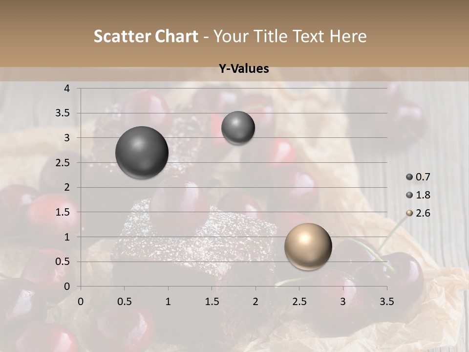 A Piece Of Cake With Cherries And A Cup Of Tea On A Wooden Table PowerPoint Template