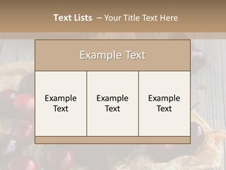 A Piece Of Cake With Cherries And A Cup Of Tea On A Wooden Table PowerPoint Template