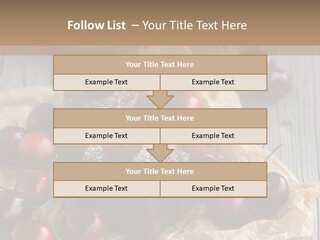 A Piece Of Cake With Cherries And A Cup Of Tea On A Wooden Table PowerPoint Template