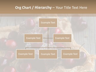 A Piece Of Cake With Cherries And A Cup Of Tea On A Wooden Table PowerPoint Template