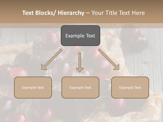 A Piece Of Cake With Cherries And A Cup Of Tea On A Wooden Table PowerPoint Template