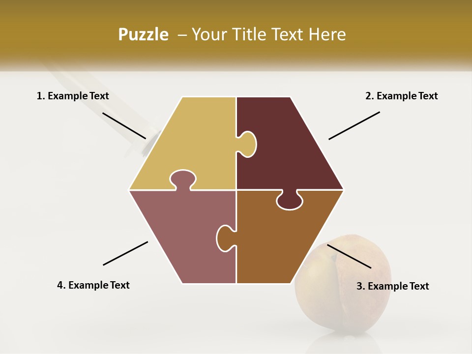 An Apple With A Syring Inside Of It PowerPoint Template