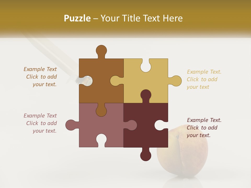 An Apple With A Syring Inside Of It PowerPoint Template