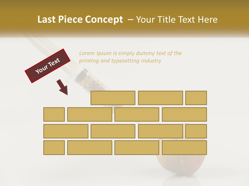 An Apple With A Syring Inside Of It PowerPoint Template