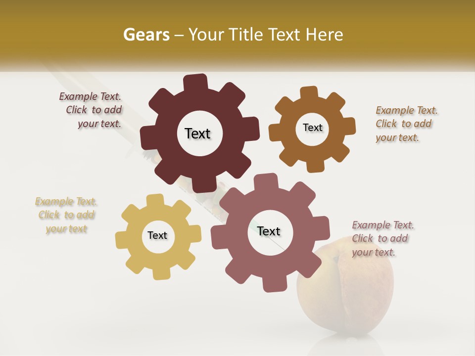 An Apple With A Syring Inside Of It PowerPoint Template