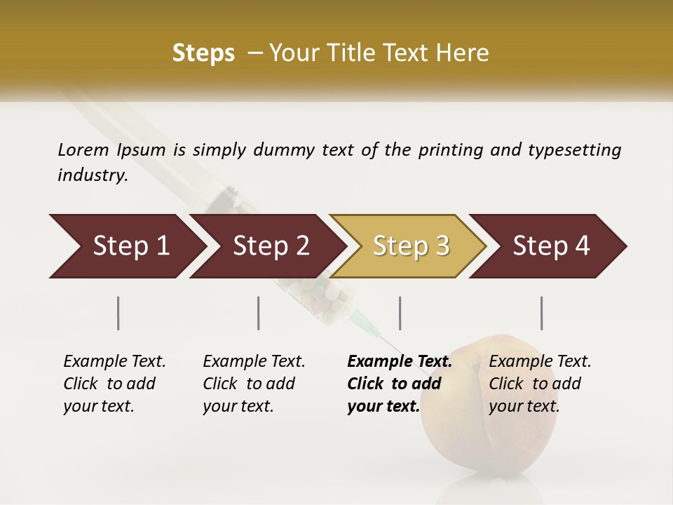 An Apple With A Syring Inside Of It PowerPoint Template