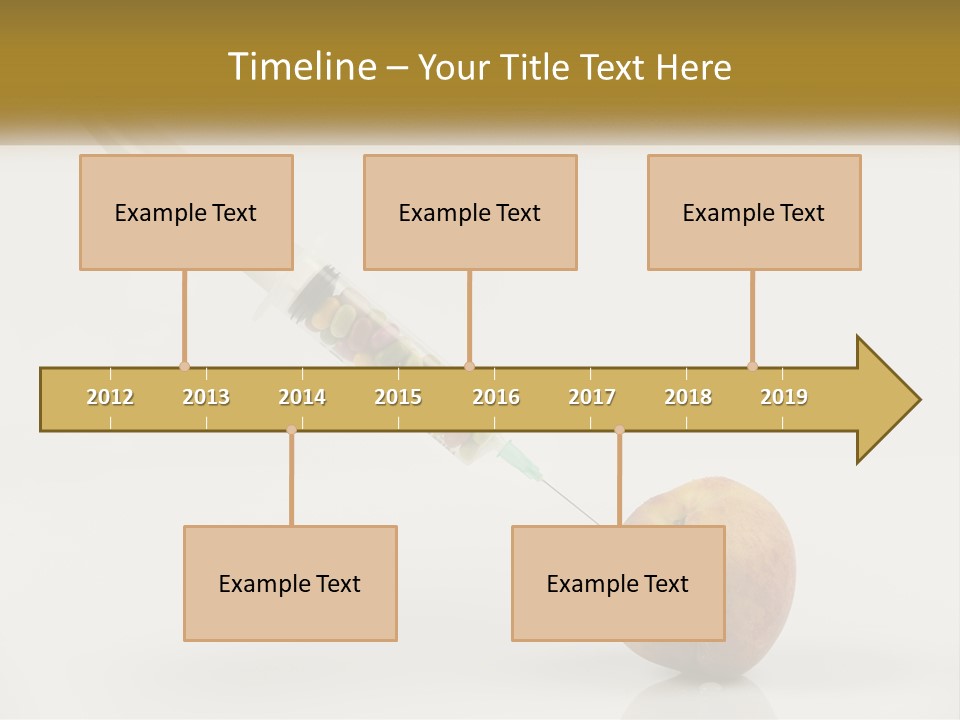 An Apple With A Syring Inside Of It PowerPoint Template