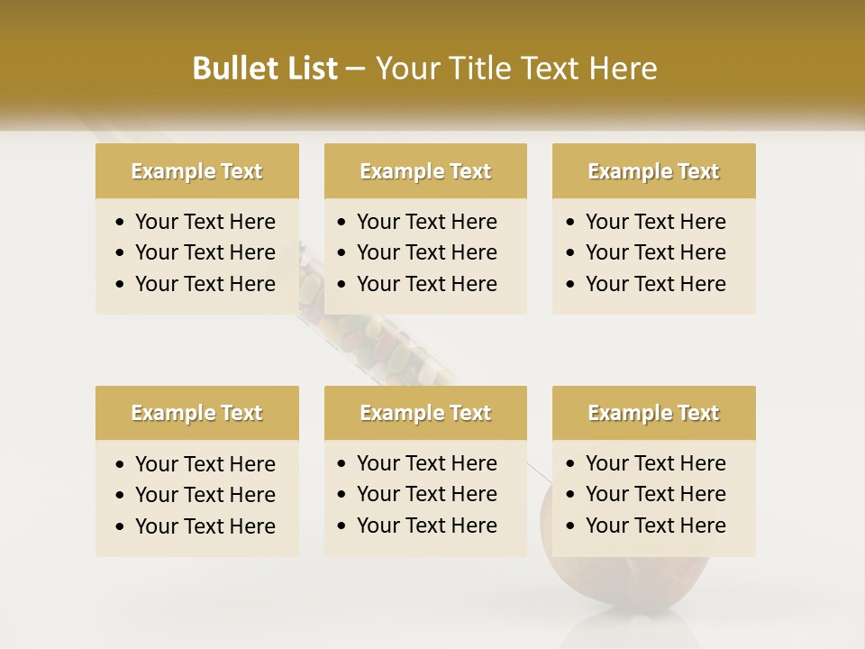An Apple With A Syring Inside Of It PowerPoint Template