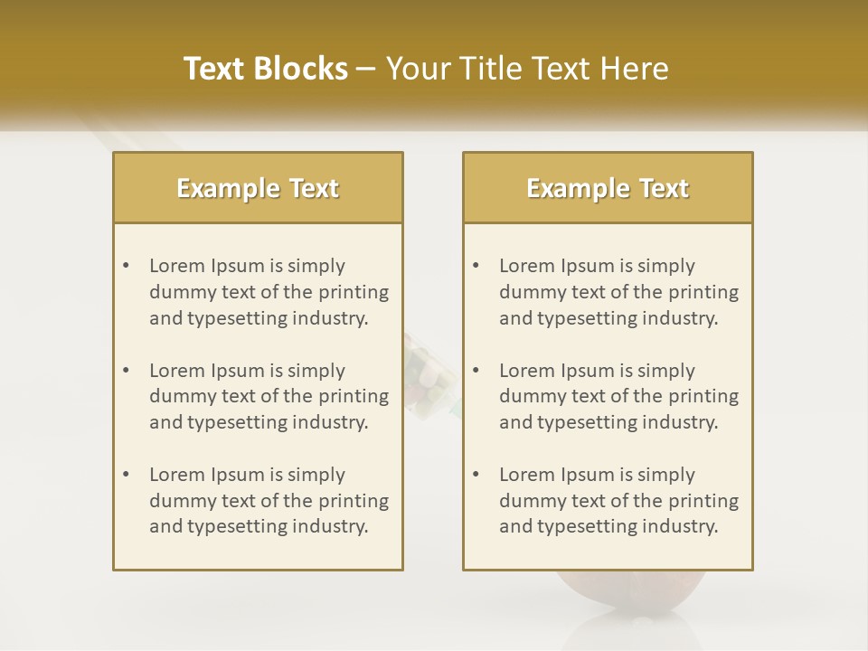 An Apple With A Syring Inside Of It PowerPoint Template