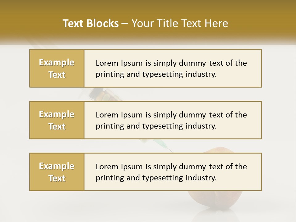 An Apple With A Syring Inside Of It PowerPoint Template