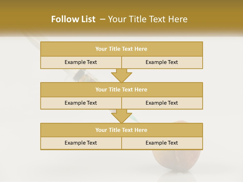 An Apple With A Syring Inside Of It PowerPoint Template