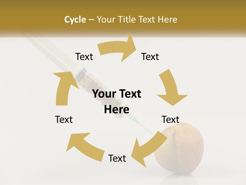 An Apple With A Syring Inside Of It PowerPoint Template
