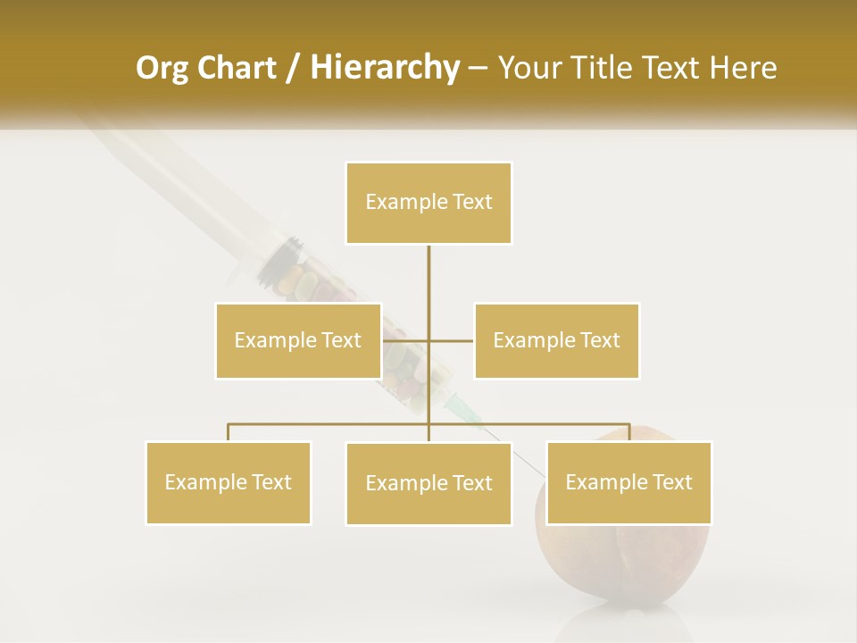 An Apple With A Syring Inside Of It PowerPoint Template
