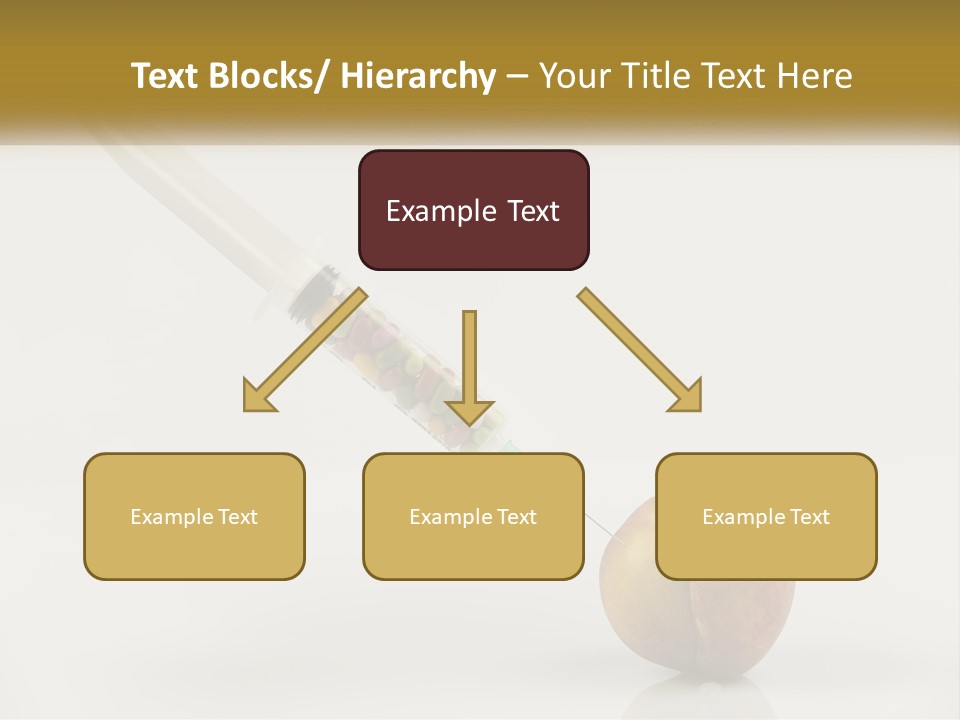 An Apple With A Syring Inside Of It PowerPoint Template