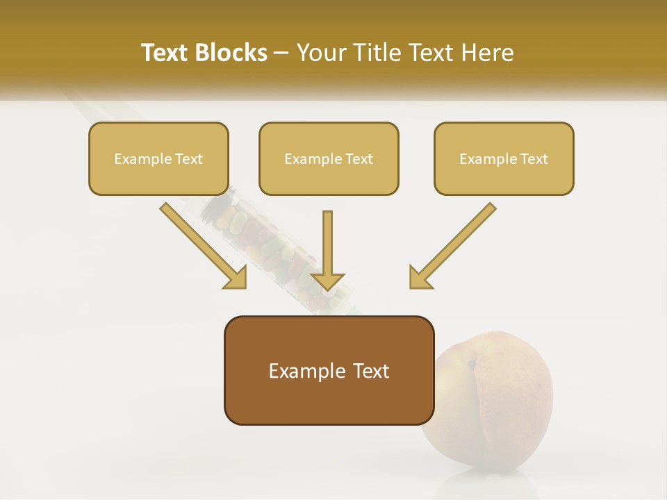 An Apple With A Syring Inside Of It PowerPoint Template