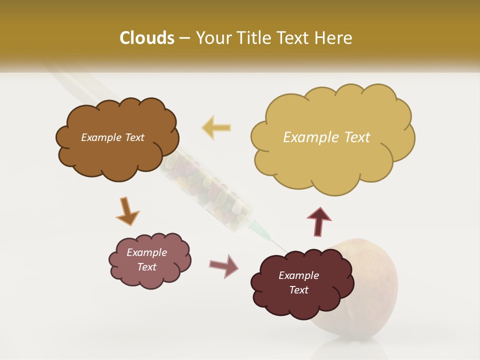 An Apple With A Syring Inside Of It PowerPoint Template