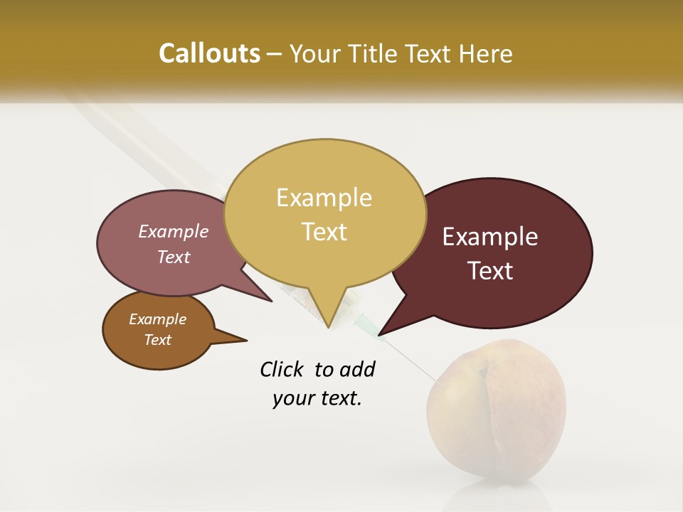 An Apple With A Syring Inside Of It PowerPoint Template