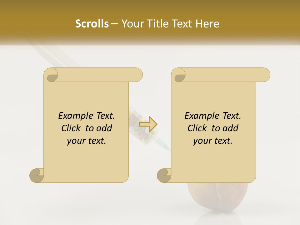 An Apple With A Syring Inside Of It PowerPoint Template