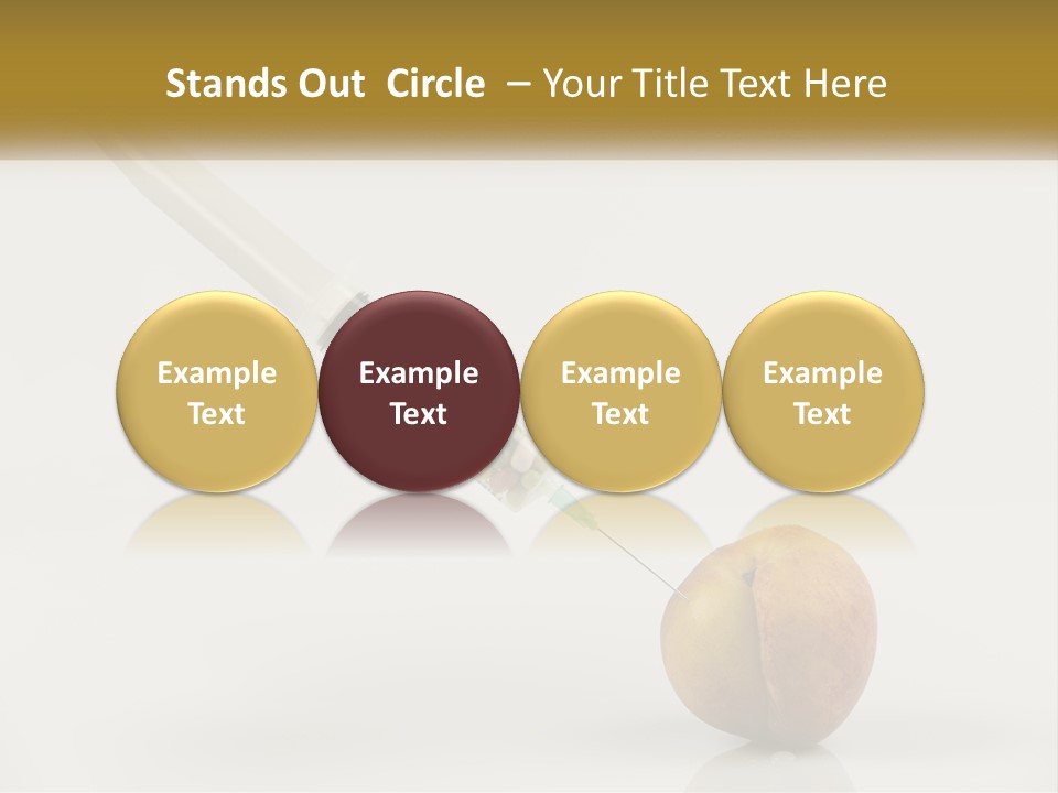 An Apple With A Syring Inside Of It PowerPoint Template