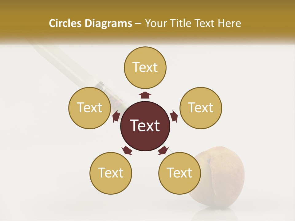 An Apple With A Syring Inside Of It PowerPoint Template