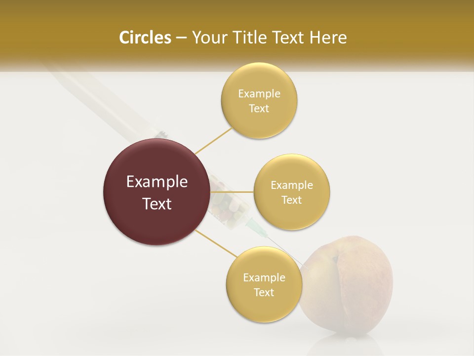 An Apple With A Syring Inside Of It PowerPoint Template