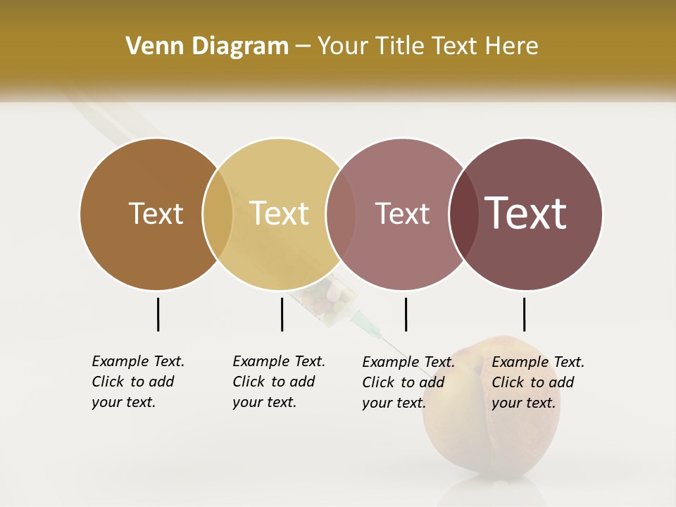 An Apple With A Syring Inside Of It PowerPoint Template