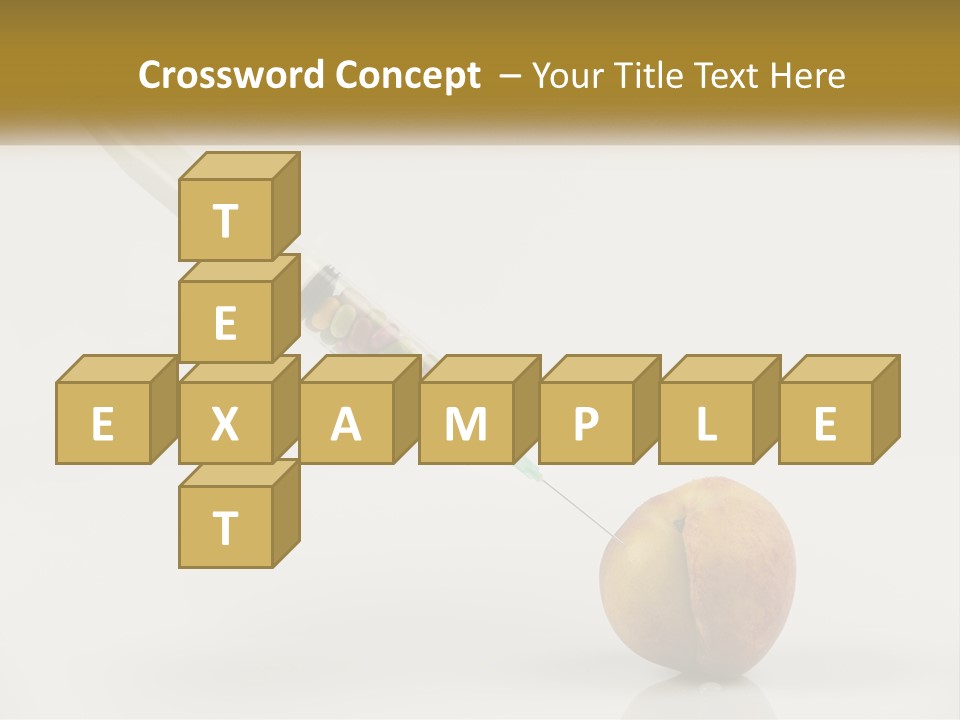 An Apple With A Syring Inside Of It PowerPoint Template