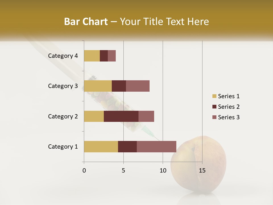 An Apple With A Syring Inside Of It PowerPoint Template