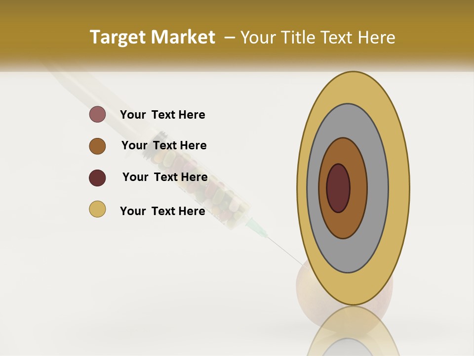 An Apple With A Syring Inside Of It PowerPoint Template