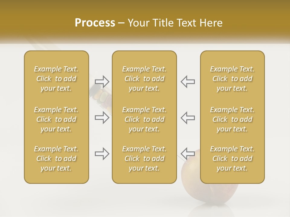 An Apple With A Syring Inside Of It PowerPoint Template
