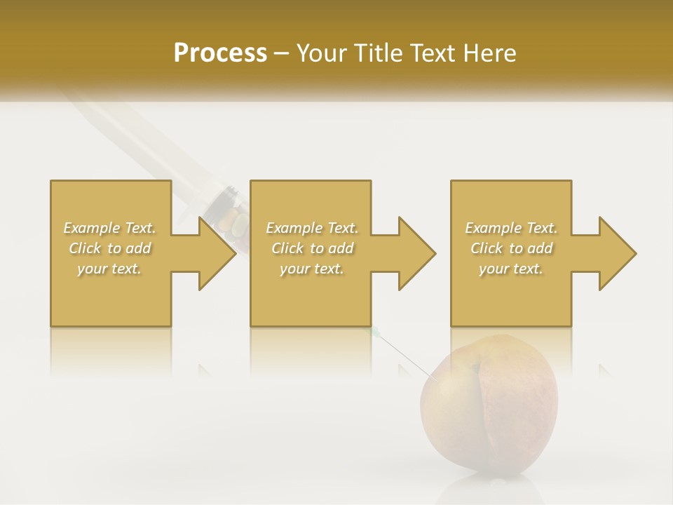 An Apple With A Syring Inside Of It PowerPoint Template