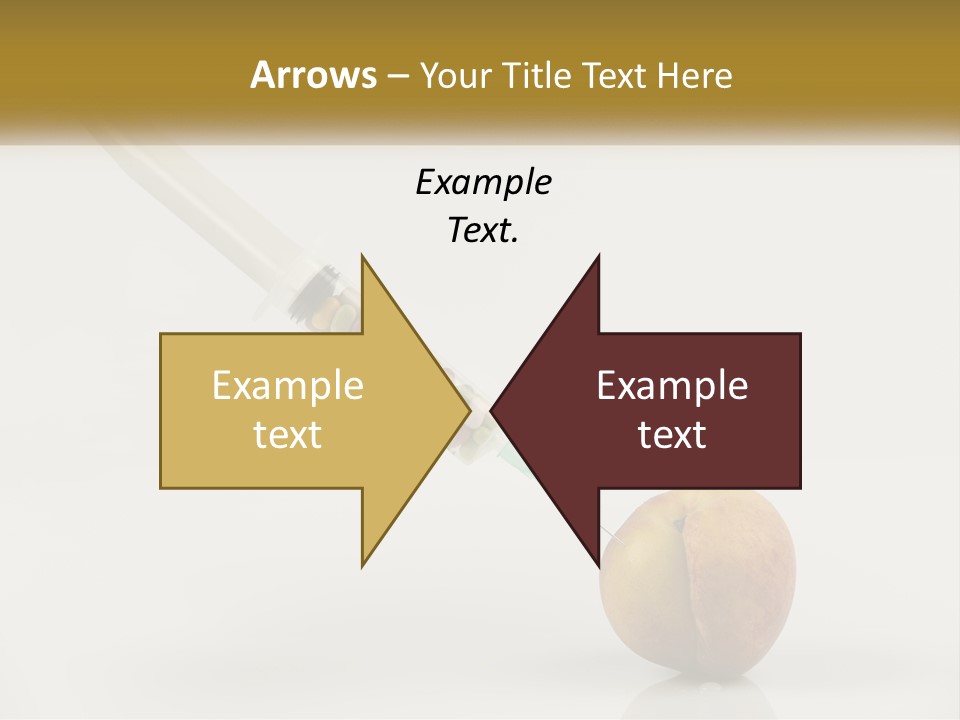 An Apple With A Syring Inside Of It PowerPoint Template