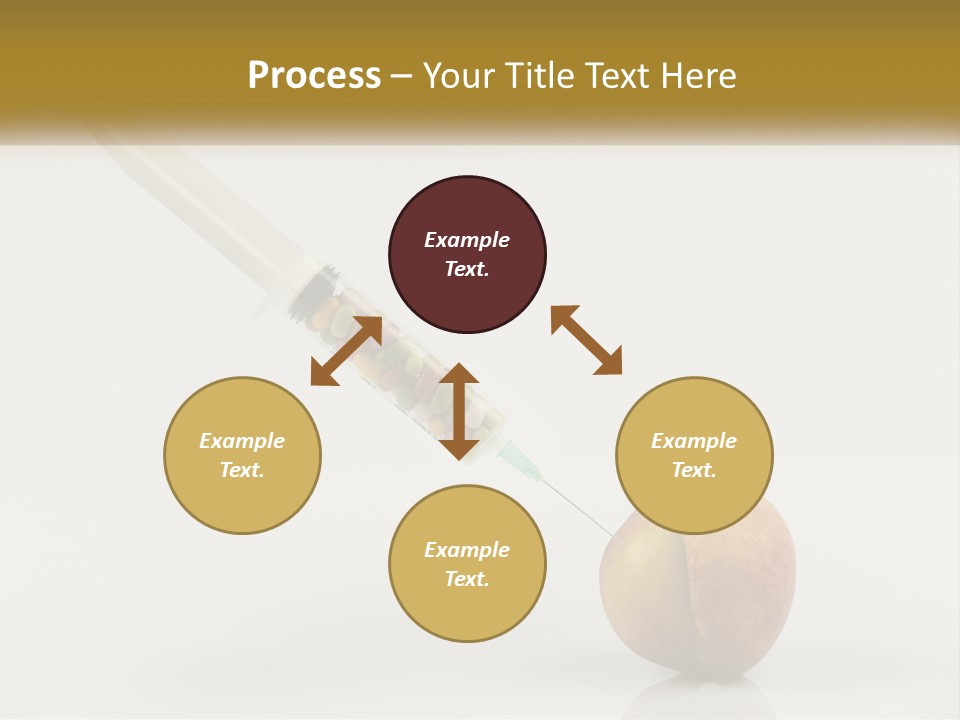 An Apple With A Syring Inside Of It PowerPoint Template