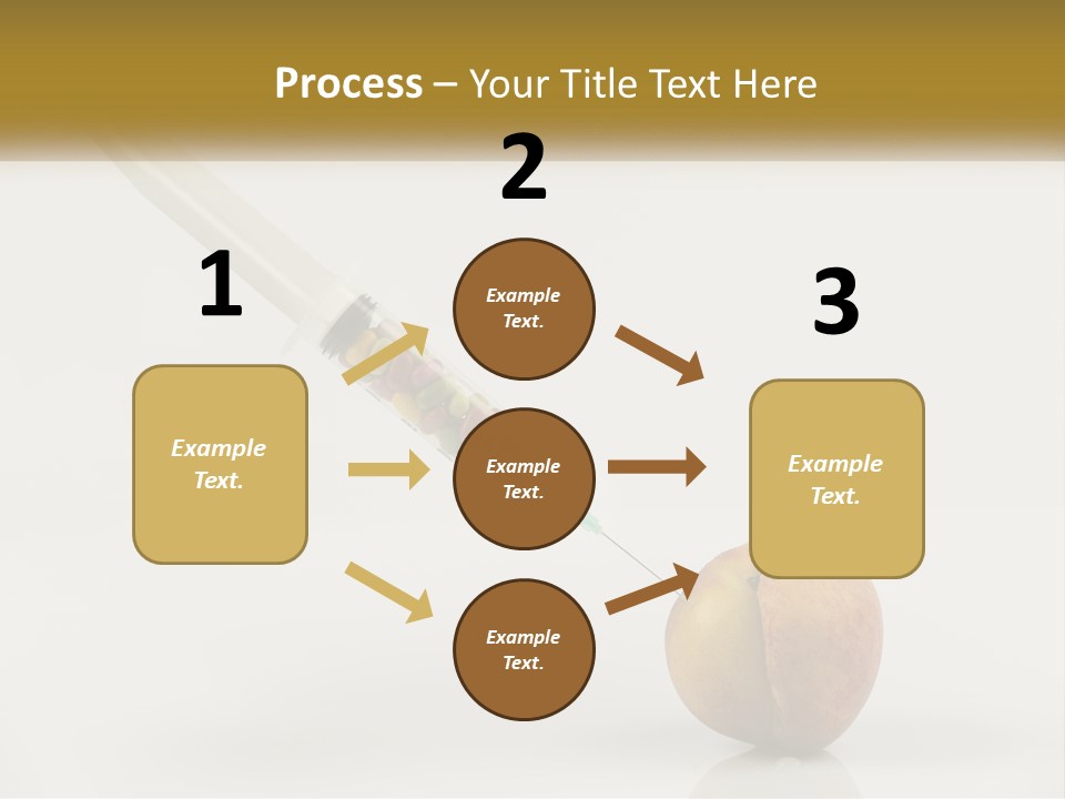 An Apple With A Syring Inside Of It PowerPoint Template