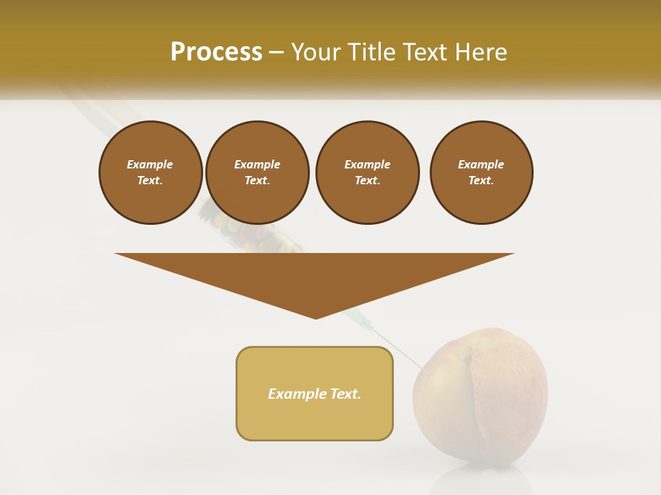 An Apple With A Syring Inside Of It PowerPoint Template