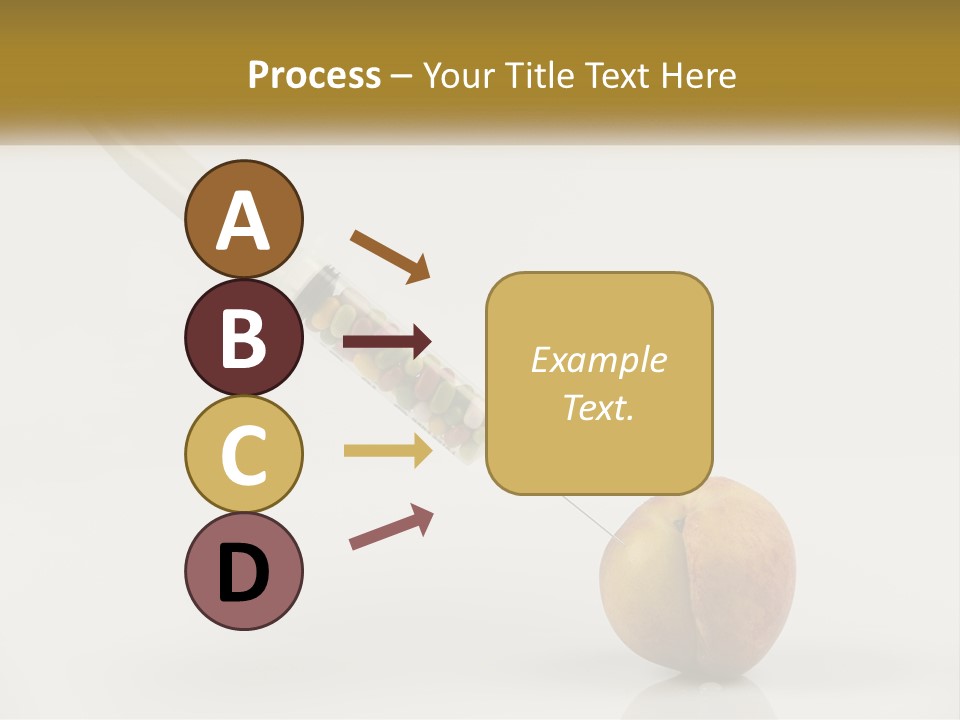 An Apple With A Syring Inside Of It PowerPoint Template