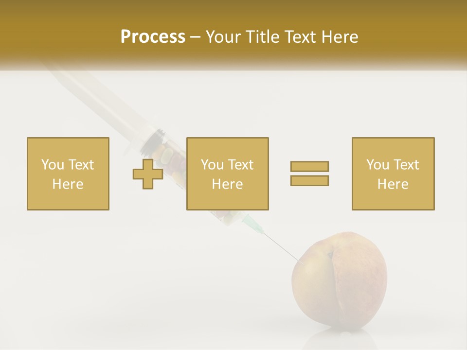 An Apple With A Syring Inside Of It PowerPoint Template