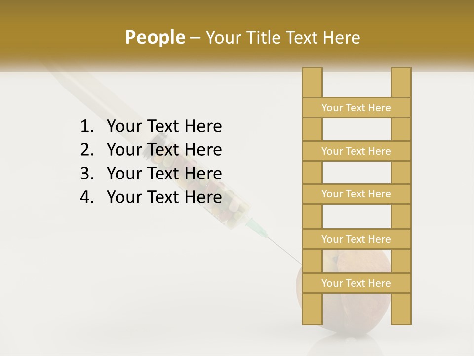 An Apple With A Syring Inside Of It PowerPoint Template