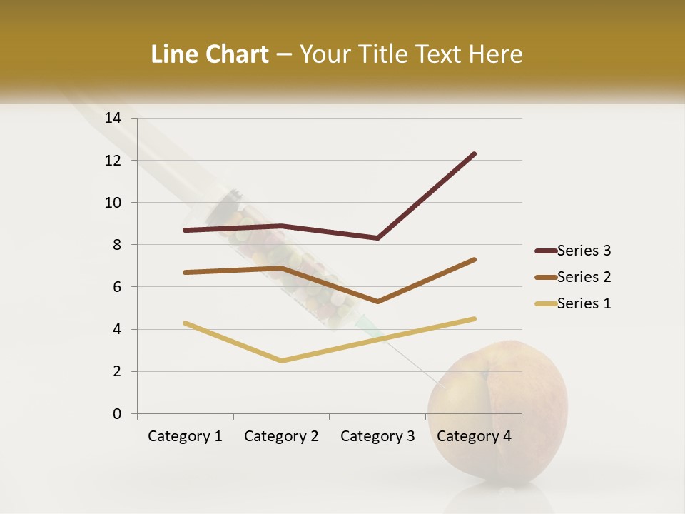 An Apple With A Syring Inside Of It PowerPoint Template