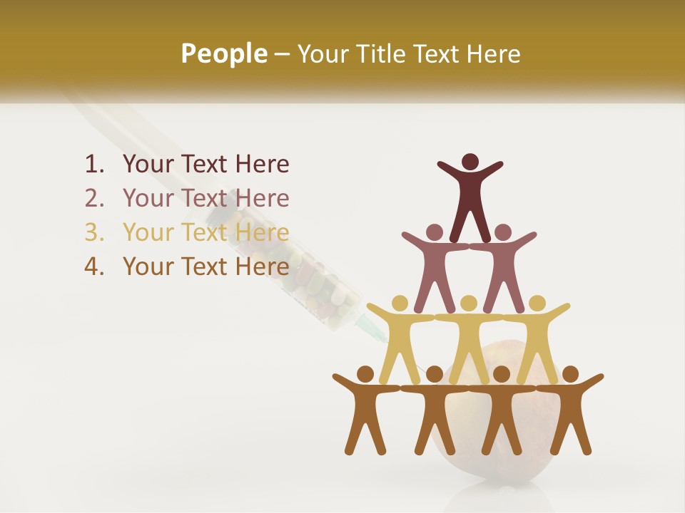 An Apple With A Syring Inside Of It PowerPoint Template